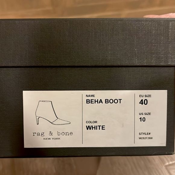 Rag & Bone Beha Leather Stiletto Ankle Boot in White - Picture 15 of 17